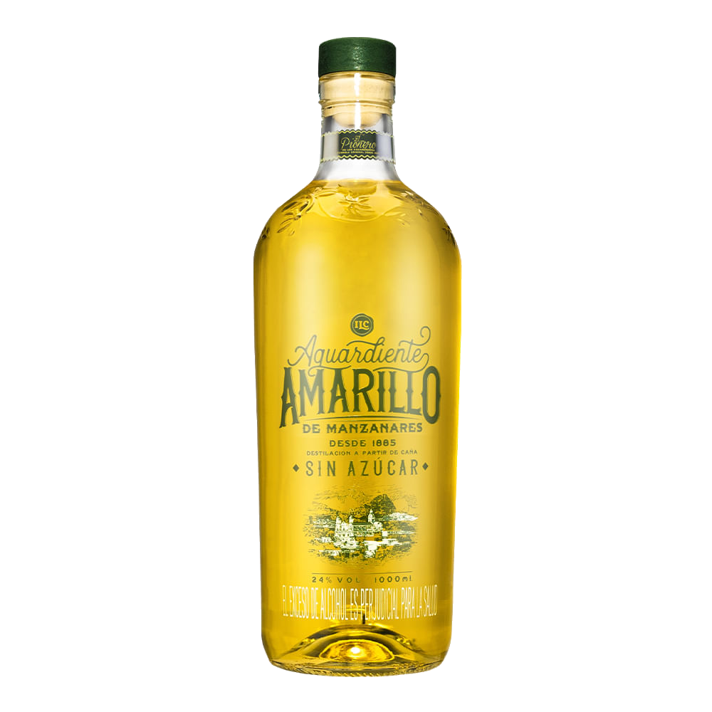 Botella original de Aguardiente Amarillo de Manzanares